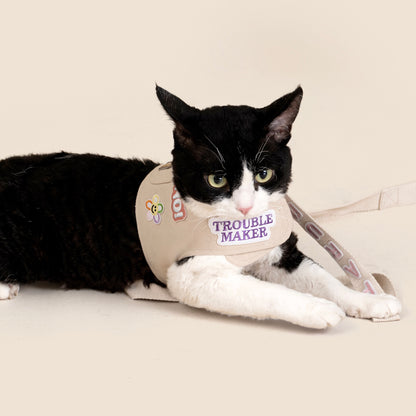 Purry Purry Custom Patch Cat Harness Set – Personalized Escape-Proof Harness + Matching Leash