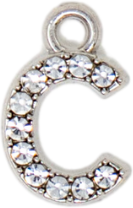Diamond Letter Silver Charm Collection