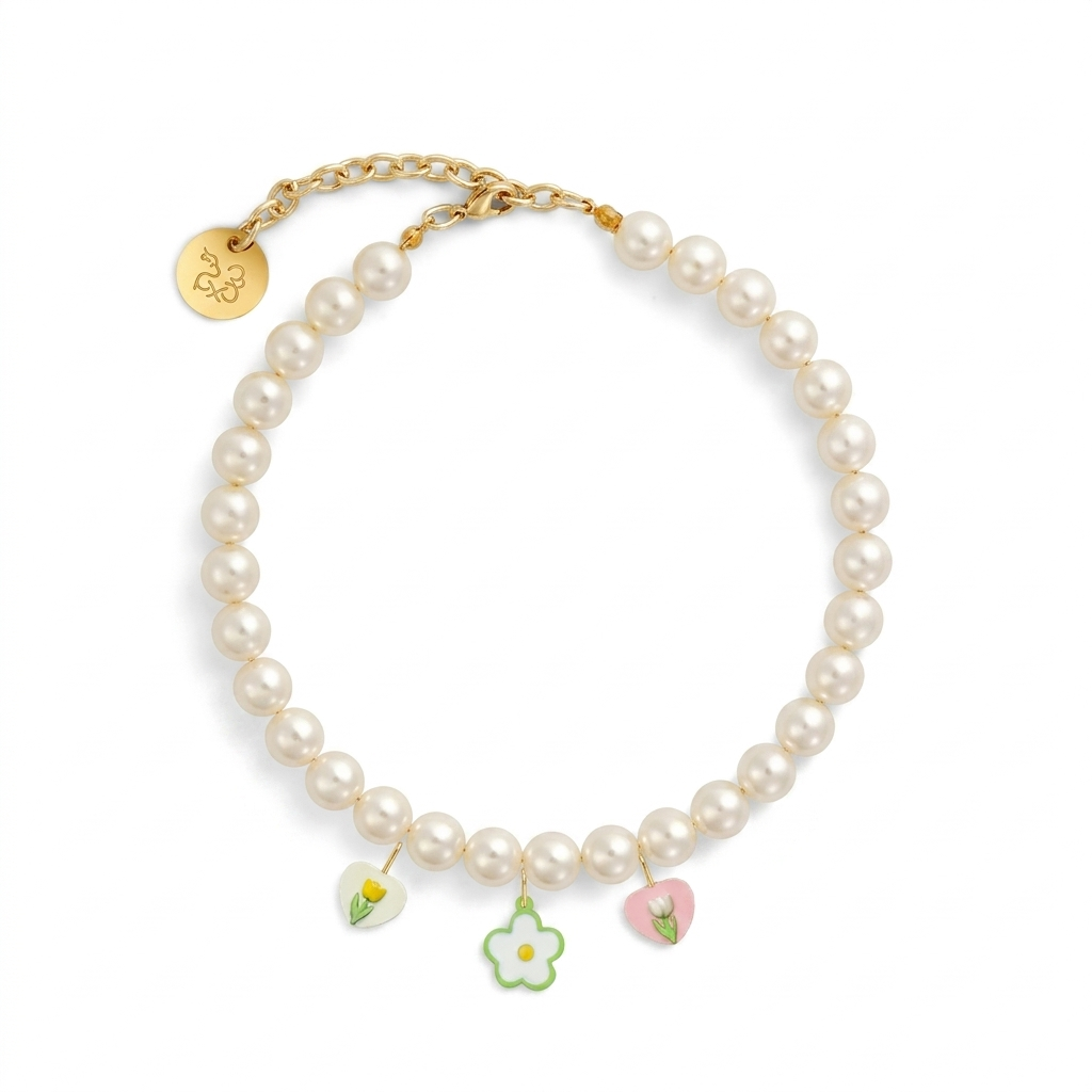 Purry Purry Faux Pearl Adjustable Dog Necklace – Customizable Charms