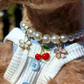 Cherry and flower charms up close