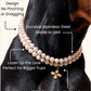 Doberman in a layered freshwater pearl necklace: fur-friendly, durable stainless steel, 100+ charms to choose from