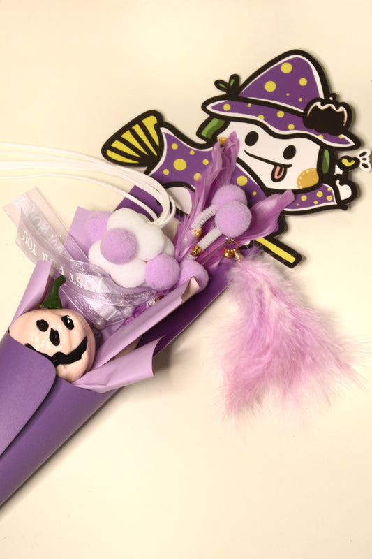 Halloween Cat Teaser Bouquet - Lavender Purple (3 cat toys included) - view 2 | PurryPurry