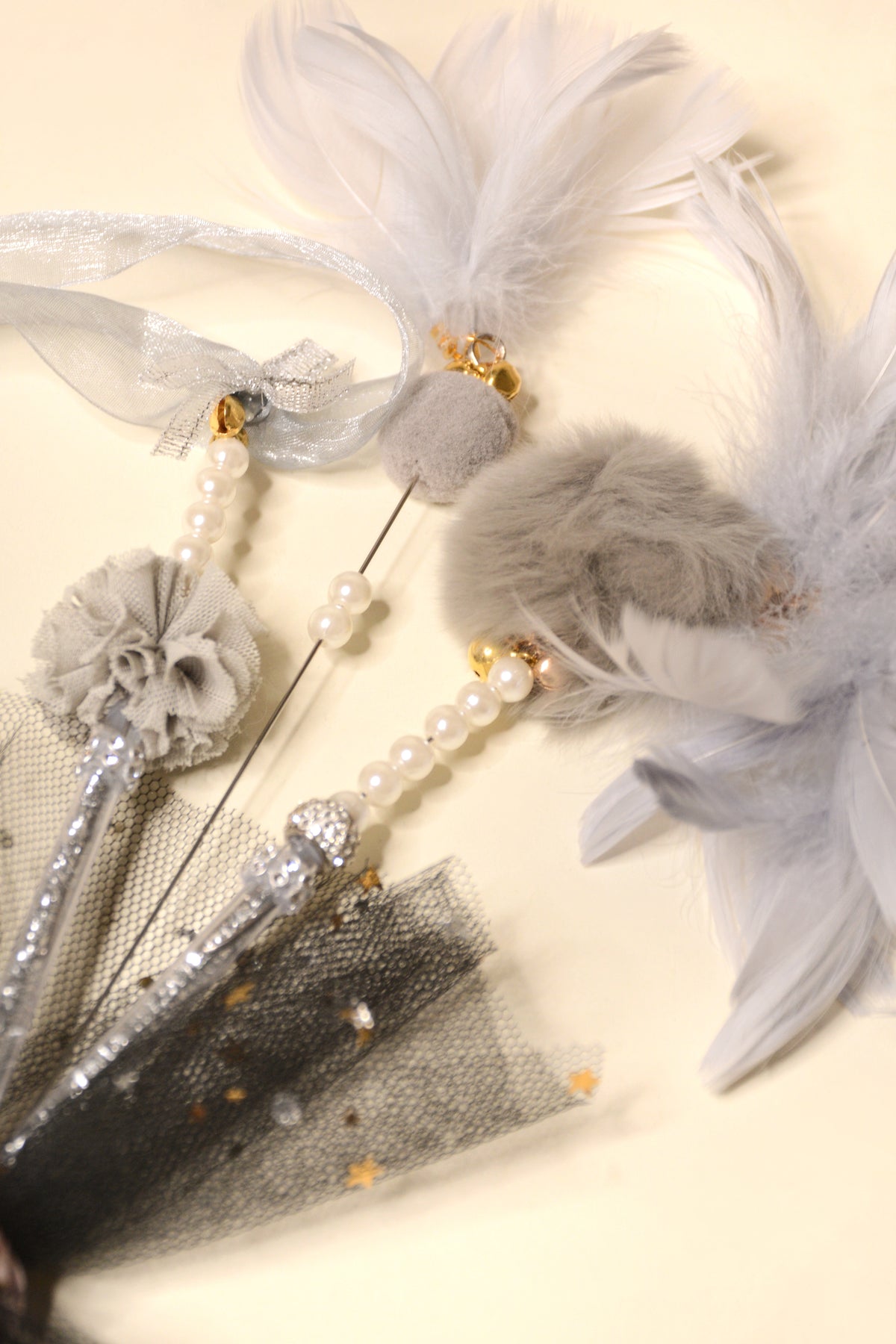 Halloween Cat Teaser Bouquet - Metalic Silver (3 cat toys included) - view 4 | PurryPurry